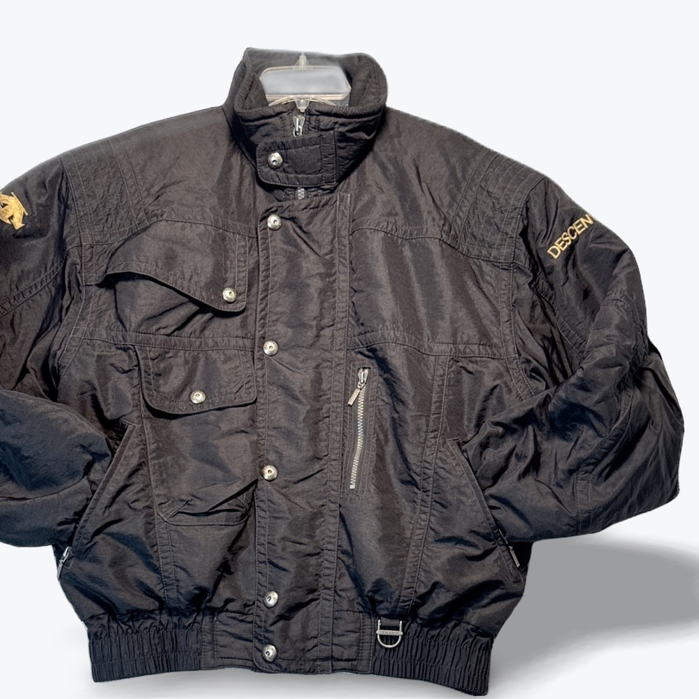 Vintage Descente Ski Jacket Relaxed Fit Black Puffer Coat Size M